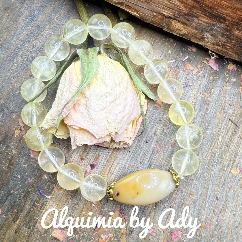XL +
PASTEL + Beaded citrine chunky bracelet